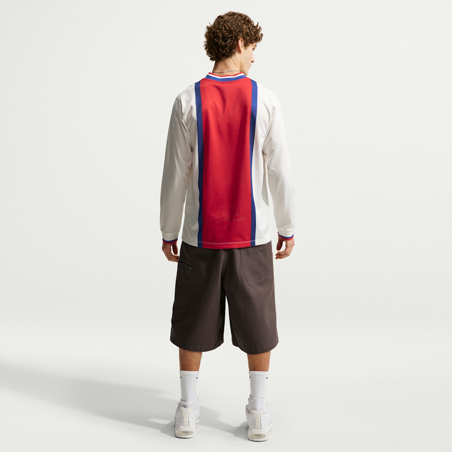 Мужское футбольное джерси с длинными рукавами Nike Paris Saint-Germain Energy Away Dri-FIT, цвет: Молочный / Красный — фото 5
