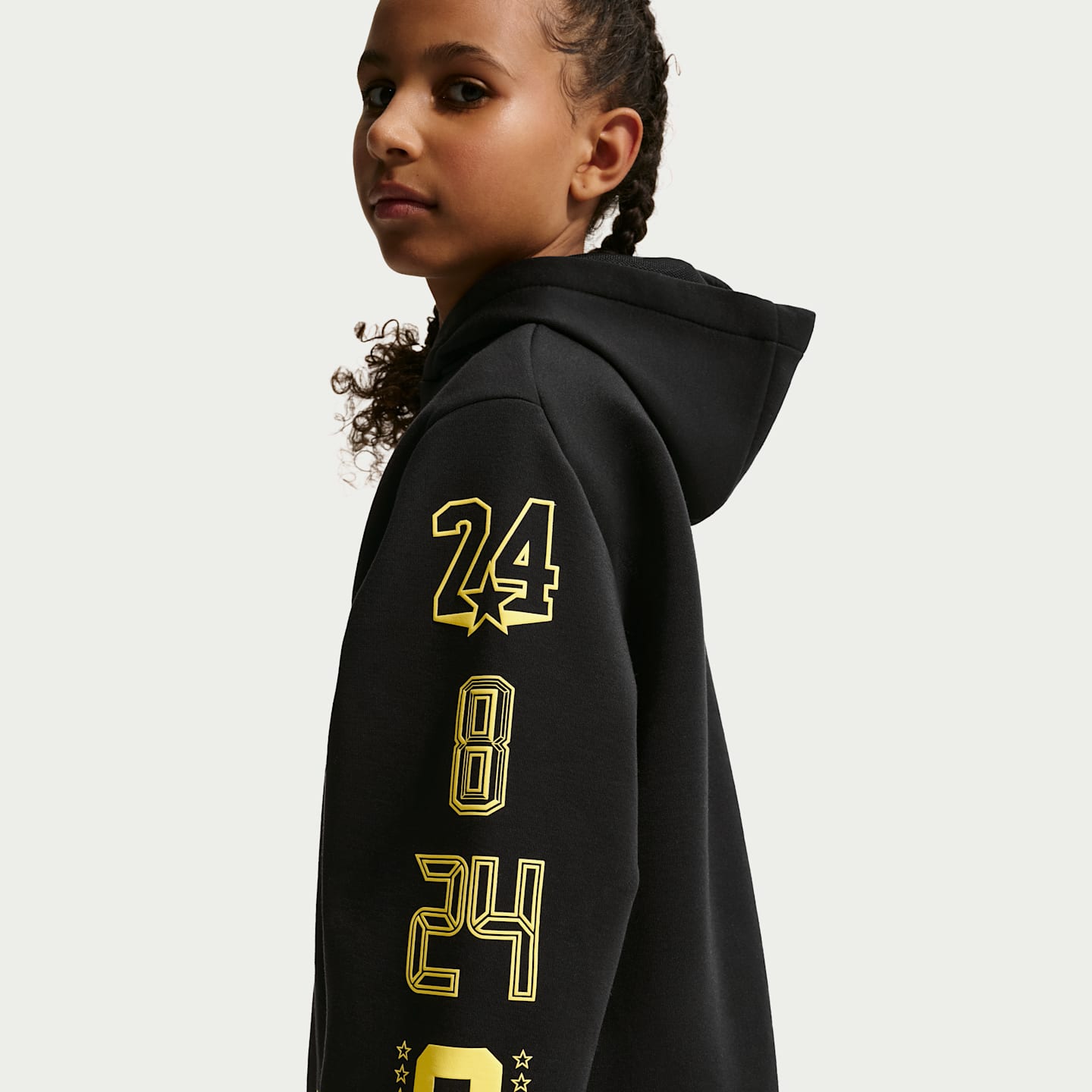 Детское флисовое баскетбольное худи Nike Kobe All-Star Weekend, цвет: Чёрный / Жёлтый — фото 4