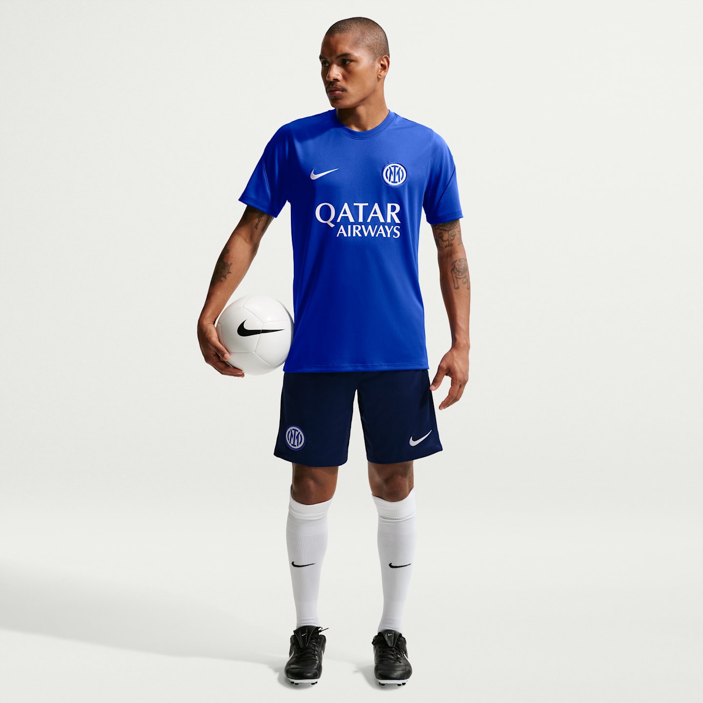 Мужская футбольная футболка Nike Inter Milan Strike Dri-FIT, цвет: Синий / Белый — фото 4