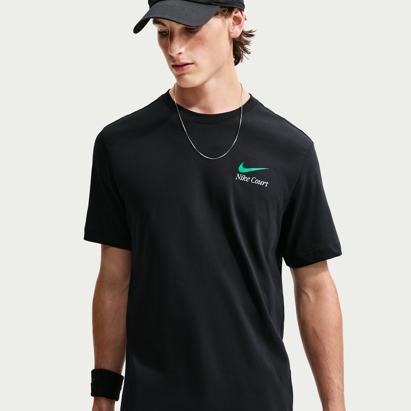 Мужская теннисная футболка NikeCourt Dri-FIT, цвет: Чёрный — фото 2