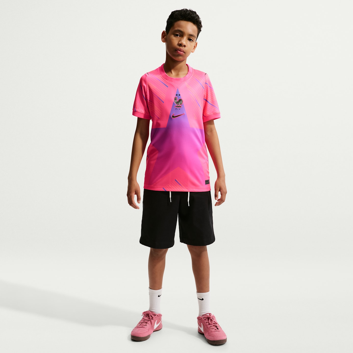Детская футбольная футболка вратаря Nike FFF 2026 Stadium Dri-FIT Replica, цвет: Розовый / Закатный — фото 7
