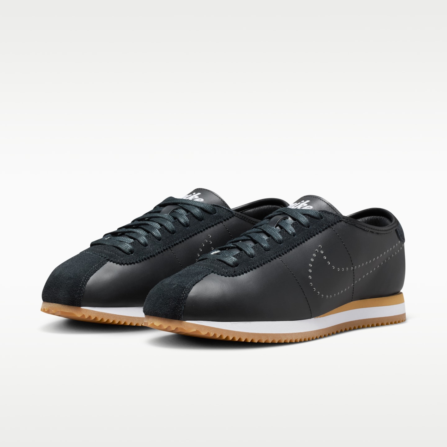 Женские кроссовки Nike Cortez Leather, цвет: Чёрный / Карамельный коричневый — фото 5