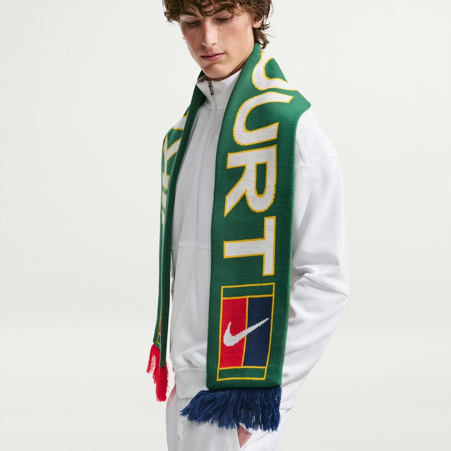 Теннисный шарф Nike Sport, цвет: Зелёный / Белый — фото 3