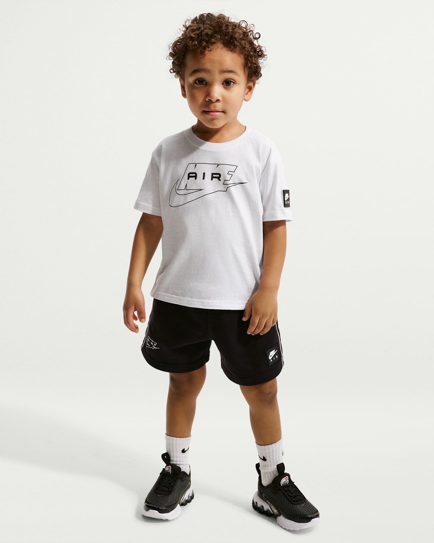 Детский комплект Nike Air Toddler 2-Piece French Terry Shorts Set, цвет: Чёрный — фото 8