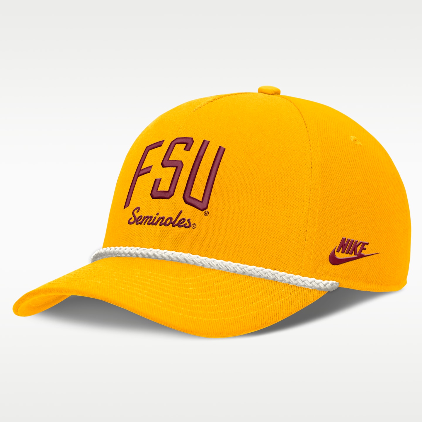 Мужская регулируемая кепка Nike Florida State Legacy Letter Rise Dri-FIT A-Frame, цвет: Золотой — фото 1