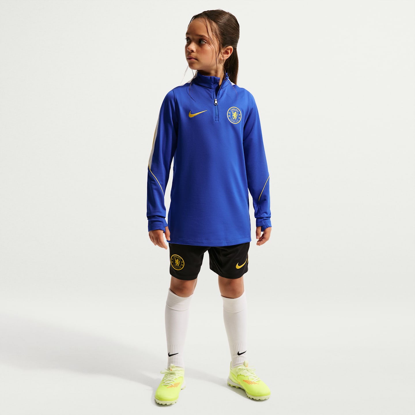 Детский трикотажный тренировочный топ Nike Chelsea FC Strike Dri-FIT, цвет: Яркий синий / Белый — фото 6