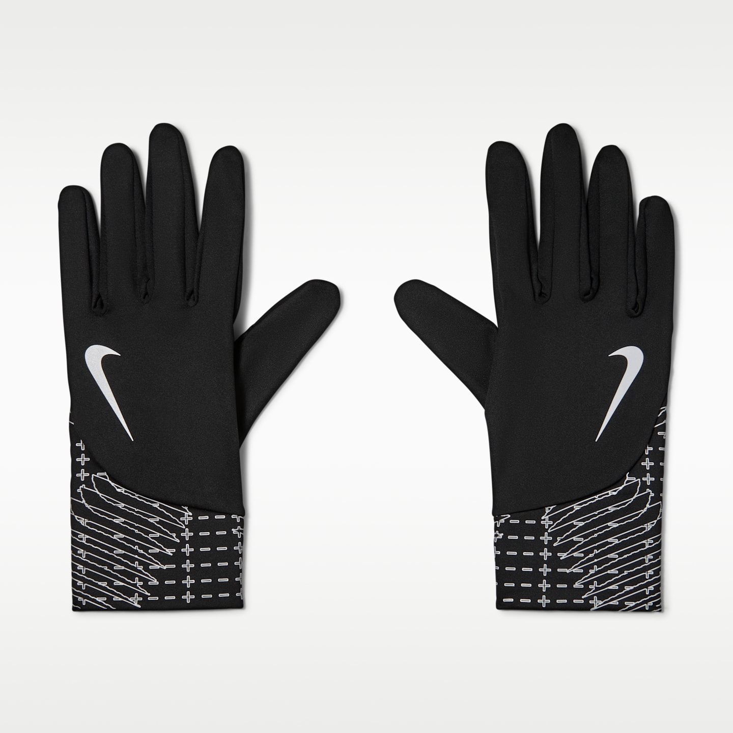 Мужские перчатки Nike Pacer Therma-FIT Lightweight, цвет: Чёрный / Серебряный — фото 1