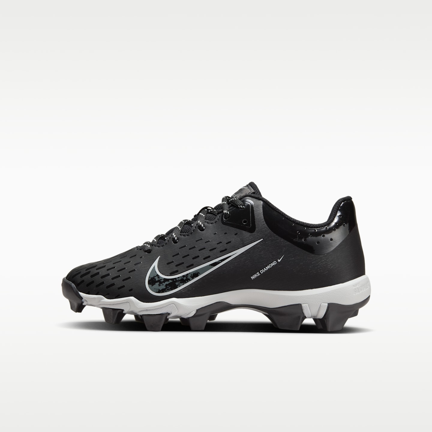 Детские бутсы Nike Hyperdiamond 4 Keystone Softball Cleats, цвет: Чёрный / Чистый платиновый — фото 1