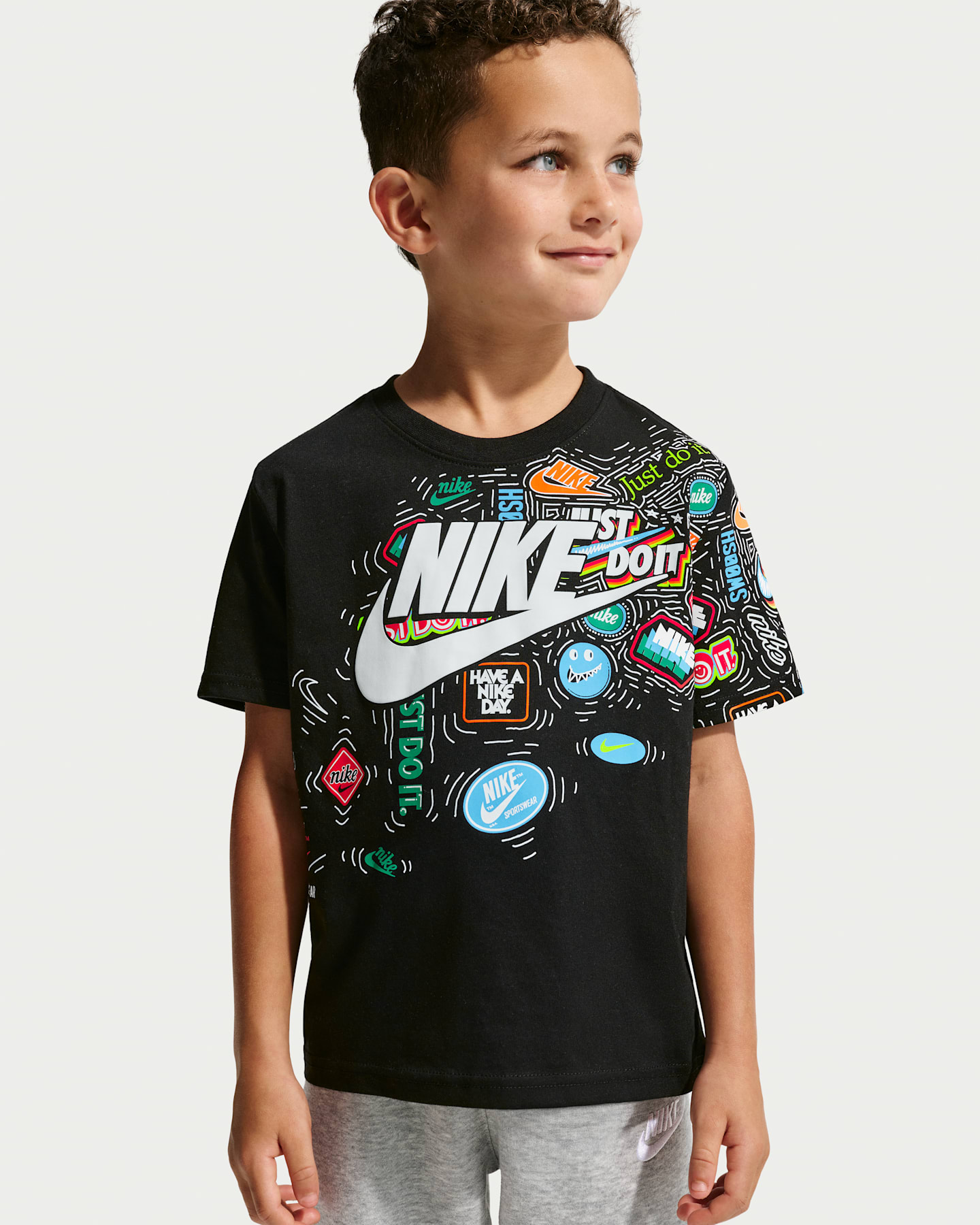 Футболка Nike Doodle Splash T-Shirt для малышей, цвет: Чёрный — фото 6