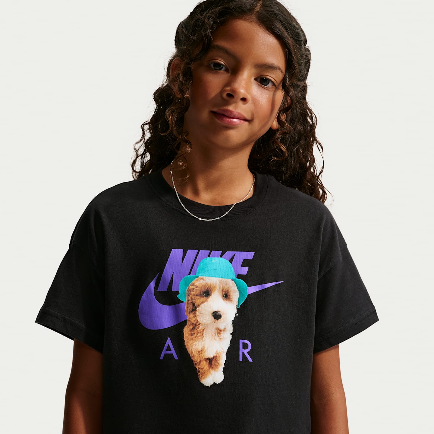 Детская футболка для девочек Nike Sportswear Boxy, цвет: Чёрный — фото 3