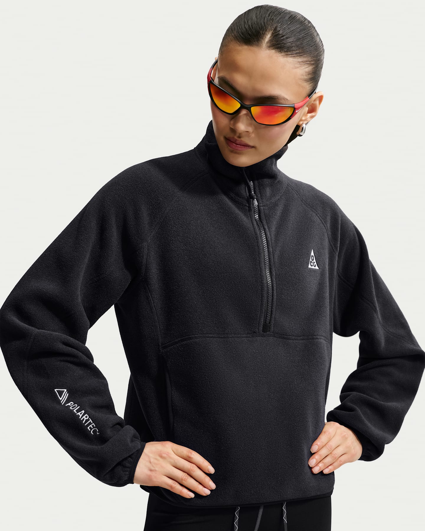 Женский топ Nike ACG Wolf Tree на молнии 1/2, цвет: Чёрный / Антрацитовый — фото 6