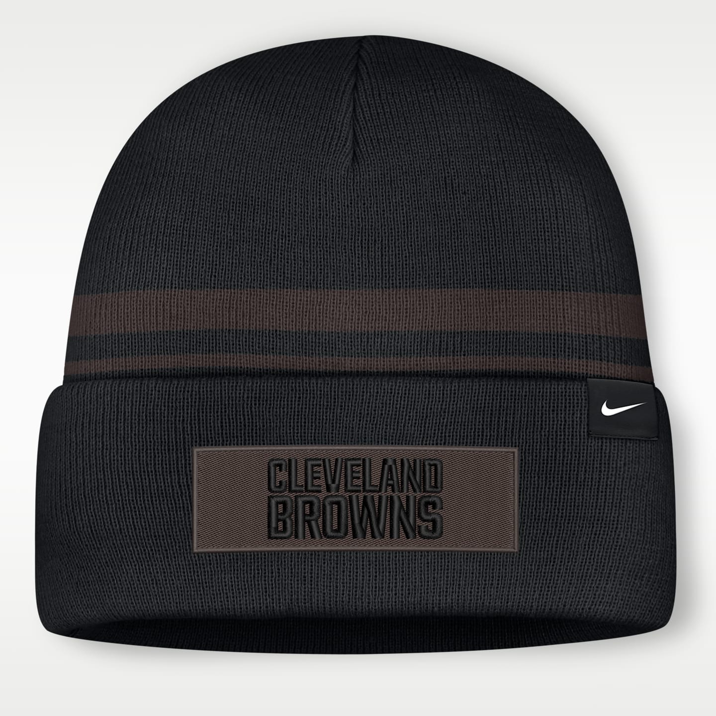 Мужская шапка-бини с отворотом Nike Cleveland Browns Primetime Utility NFL, цвет: Чёрный — фото 2
