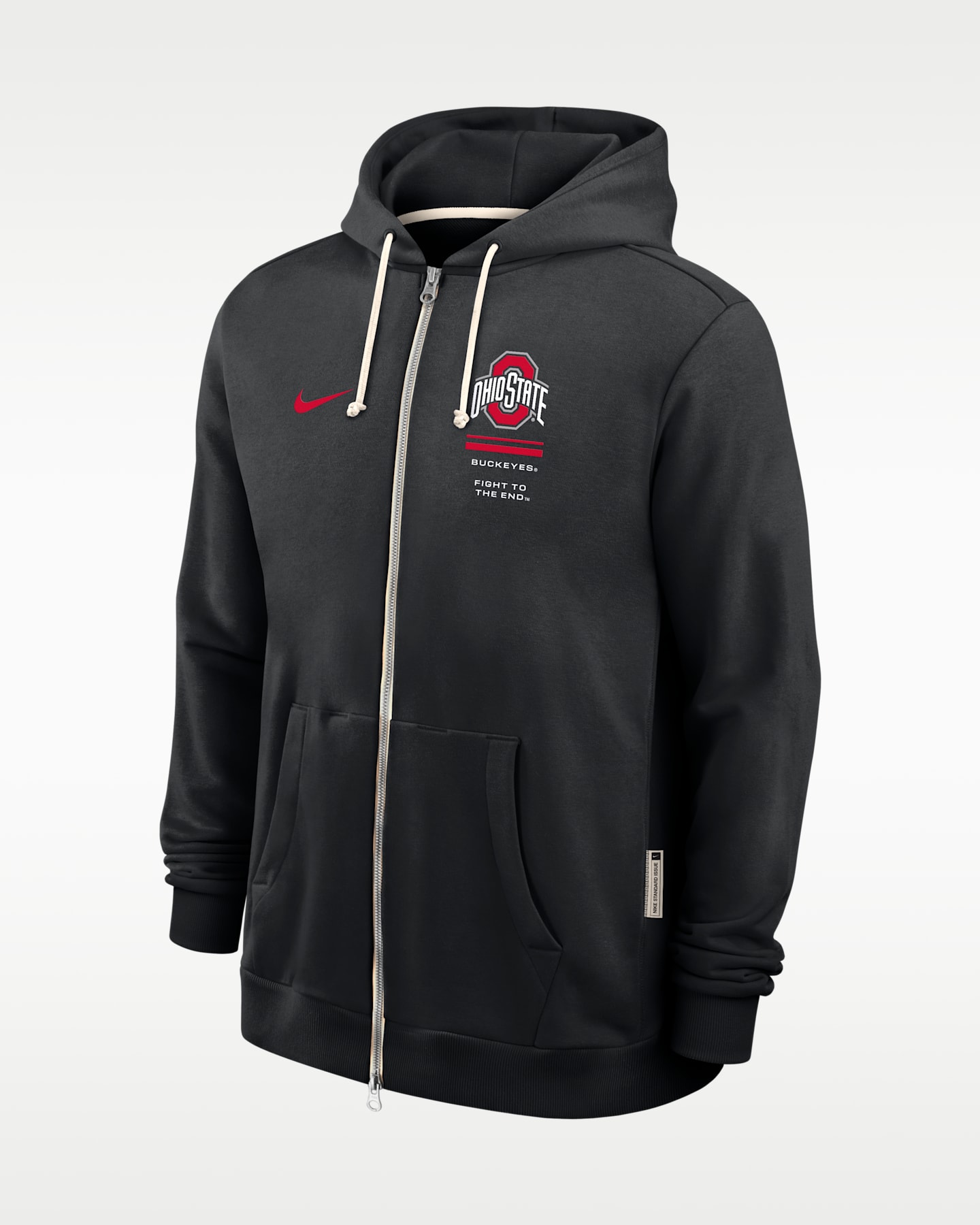 Мужское худи на молнии Nike Ohio State Sideline Standard Issue Dri-FIT, цвет: Чёрный — фото 3