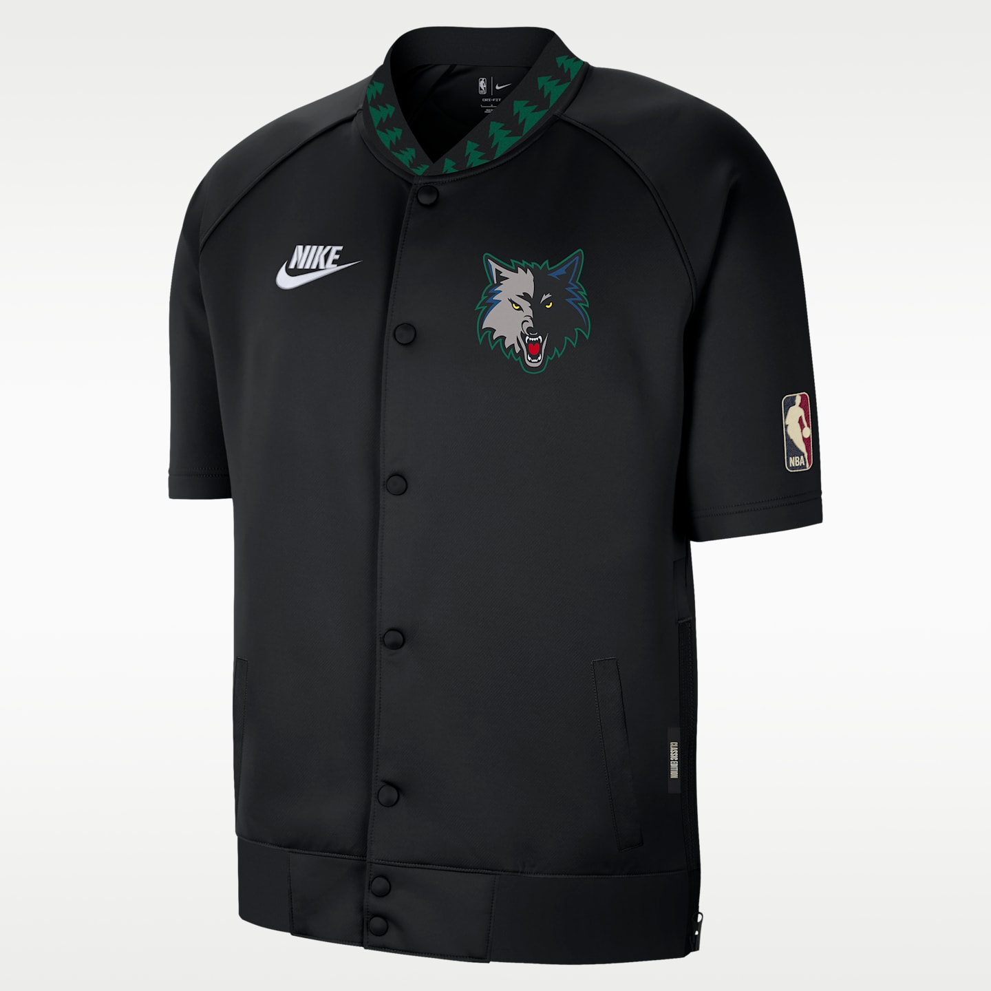 Мужская куртка Nike Dri-FIT NBA Minnesota Timberwolves Hardwood Classics, цвет: Чёрный — фото 1