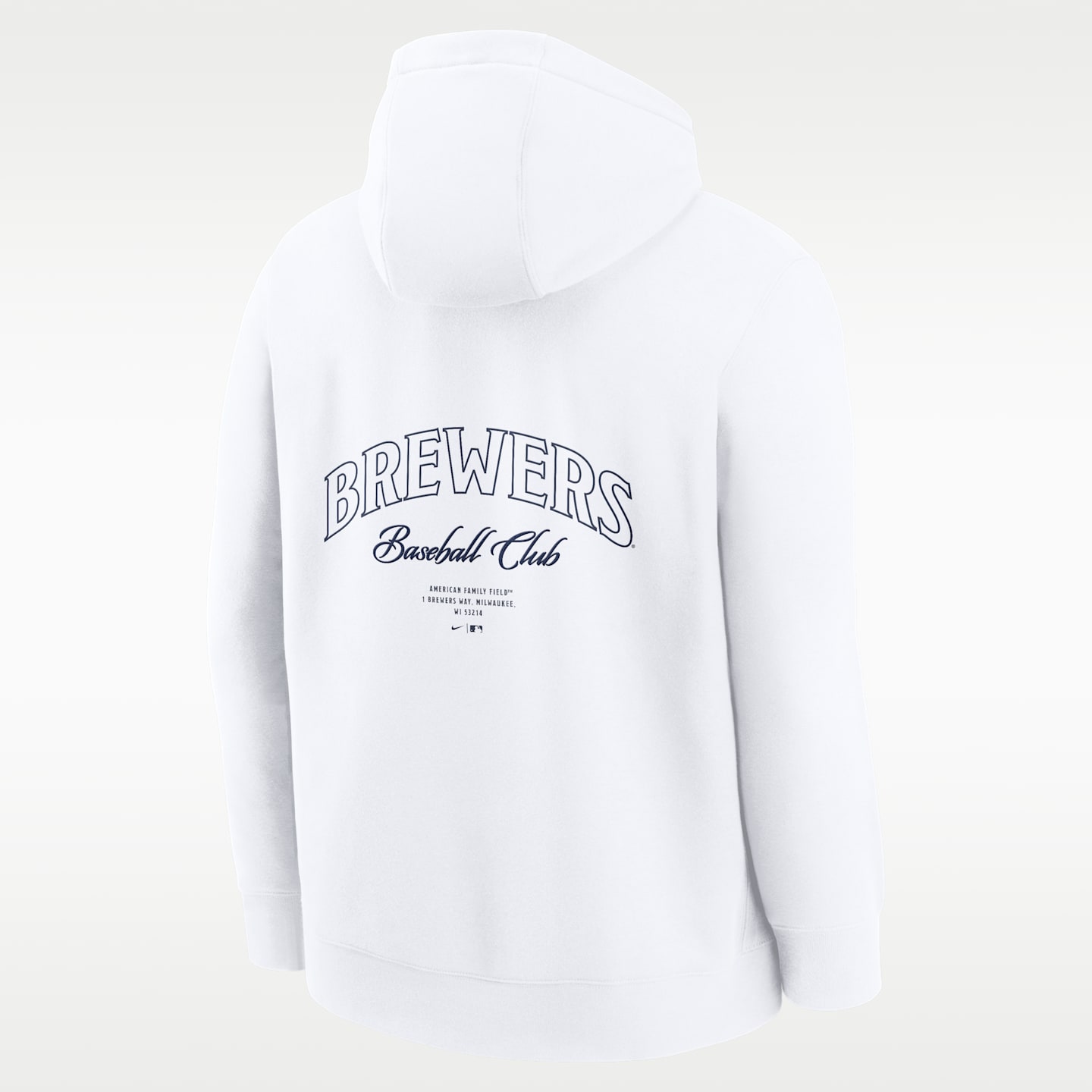 Мужское худи Nike Milwaukee Brewers Minimal Club MLB Pullover, цвет: Белый — фото 2
