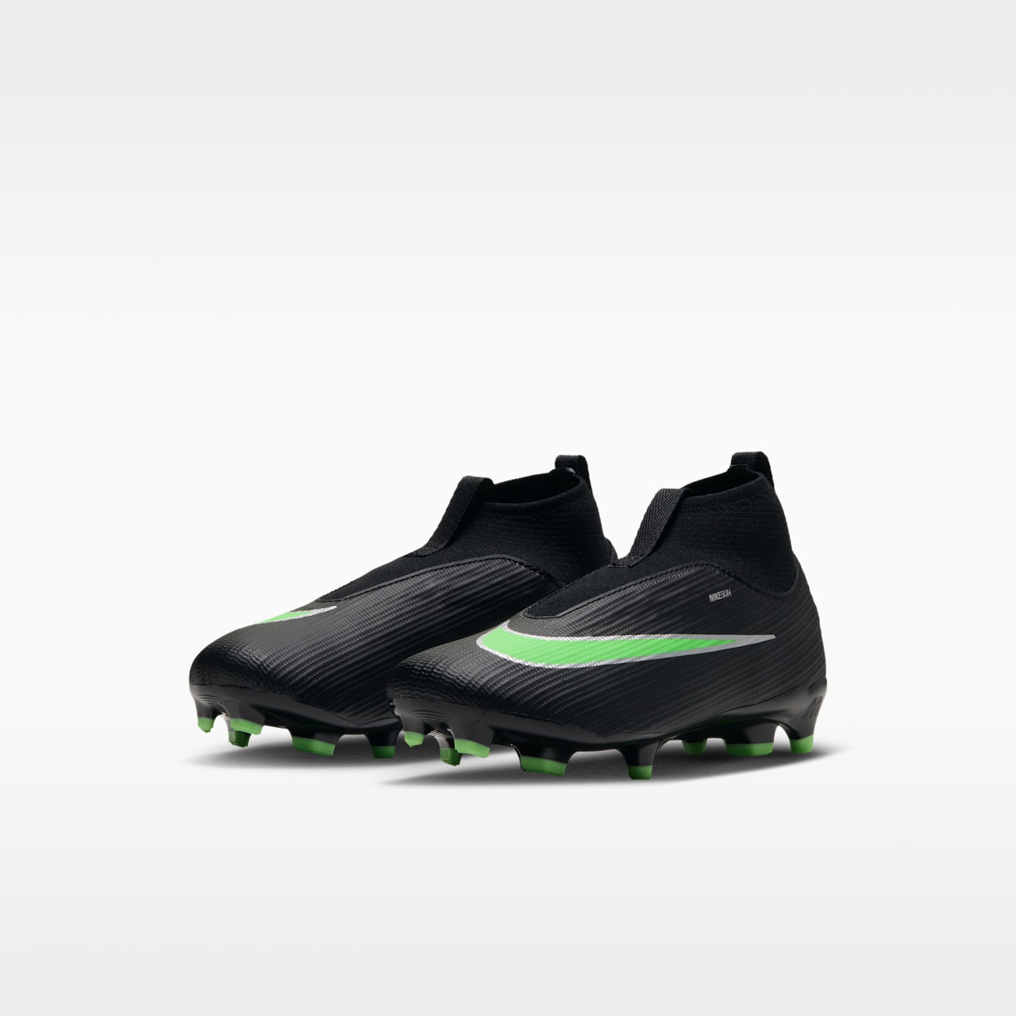 Детские бутсы Nike Jr. Mercurial Superfly 11 Academy Little Kids' Multi-Ground High-Top Soccer Cleats, цвет: Чёрный / Зелёный — фото 5