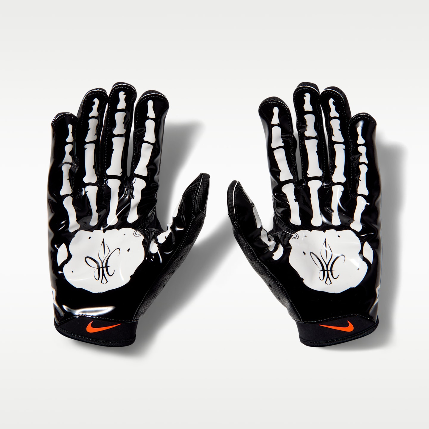 Перчатки для американского футбола Nike Vapor Jet 9.0, 1 пара, цвет: Чёрный / Яркий оранжевый — фото 2