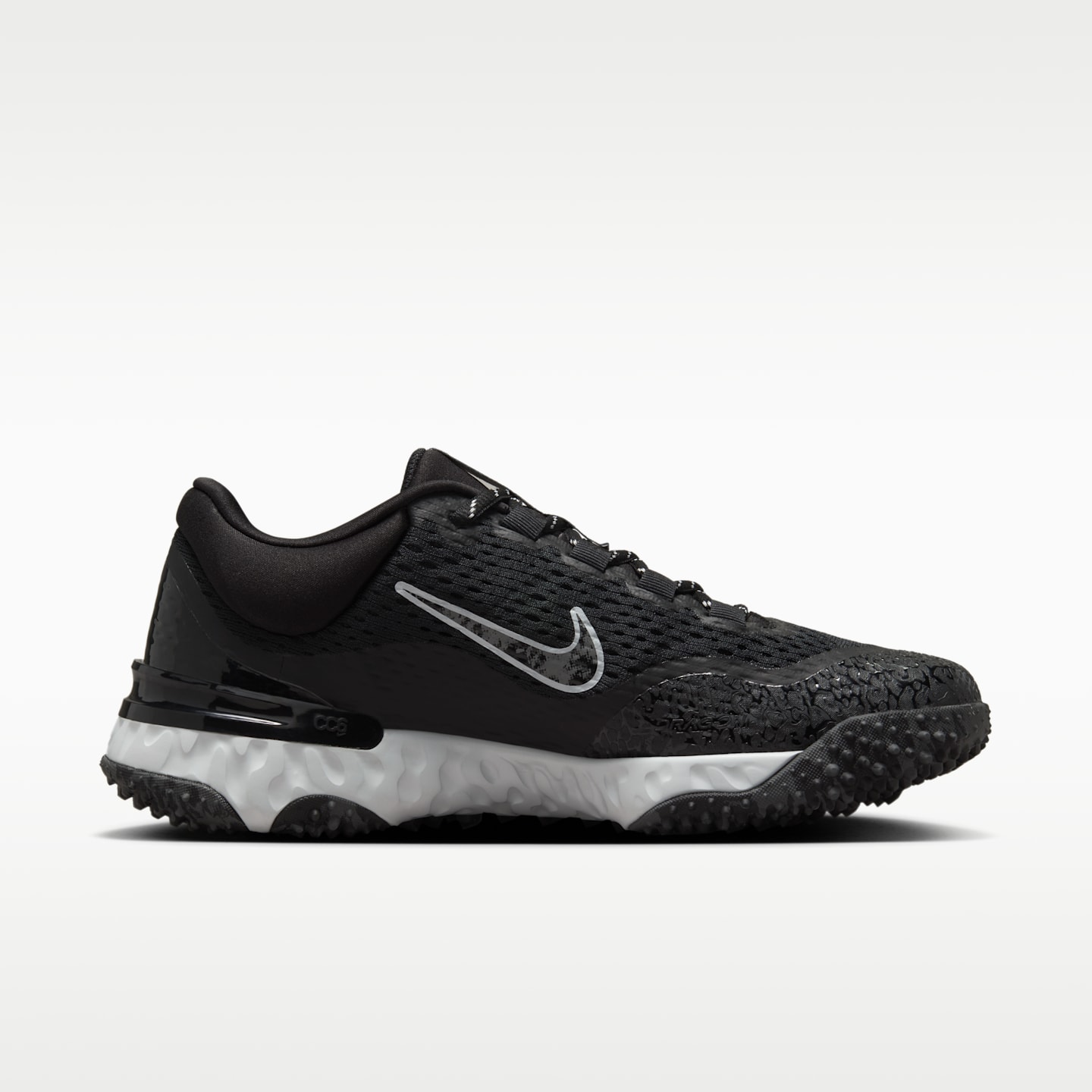 Женские кроссовки Nike Alpha Huarache Elite 4 Turf Softball, цвет: Чёрный / Чистый платиновый — фото 3