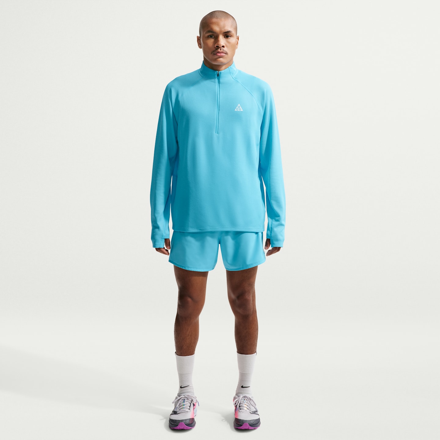 Мужские шорты Nike ACG Second Sunrise Dri-FIT ADV 5" со вшитыми плавками, цвет: Синий / Снежный белый — фото 1