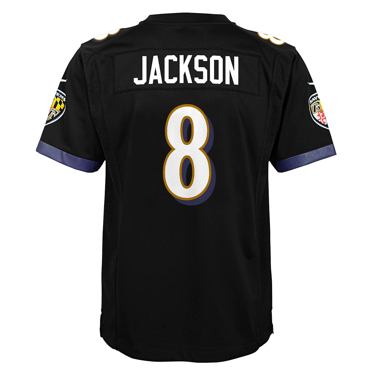 Детский топ Nike Lamar Jackson Baltimore Ravens Game Jersey, цвет: Чёрный — фото 2