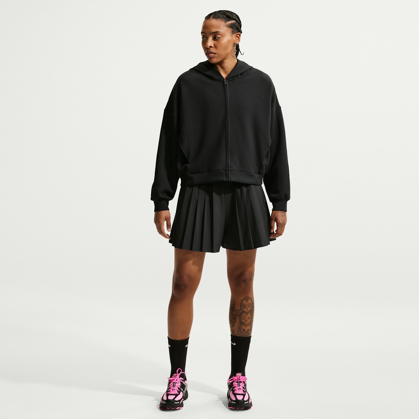 Женское худи на молнии Nike 24.7 ImpossiblySoft, цвет: Чёрный / Серый — фото 4