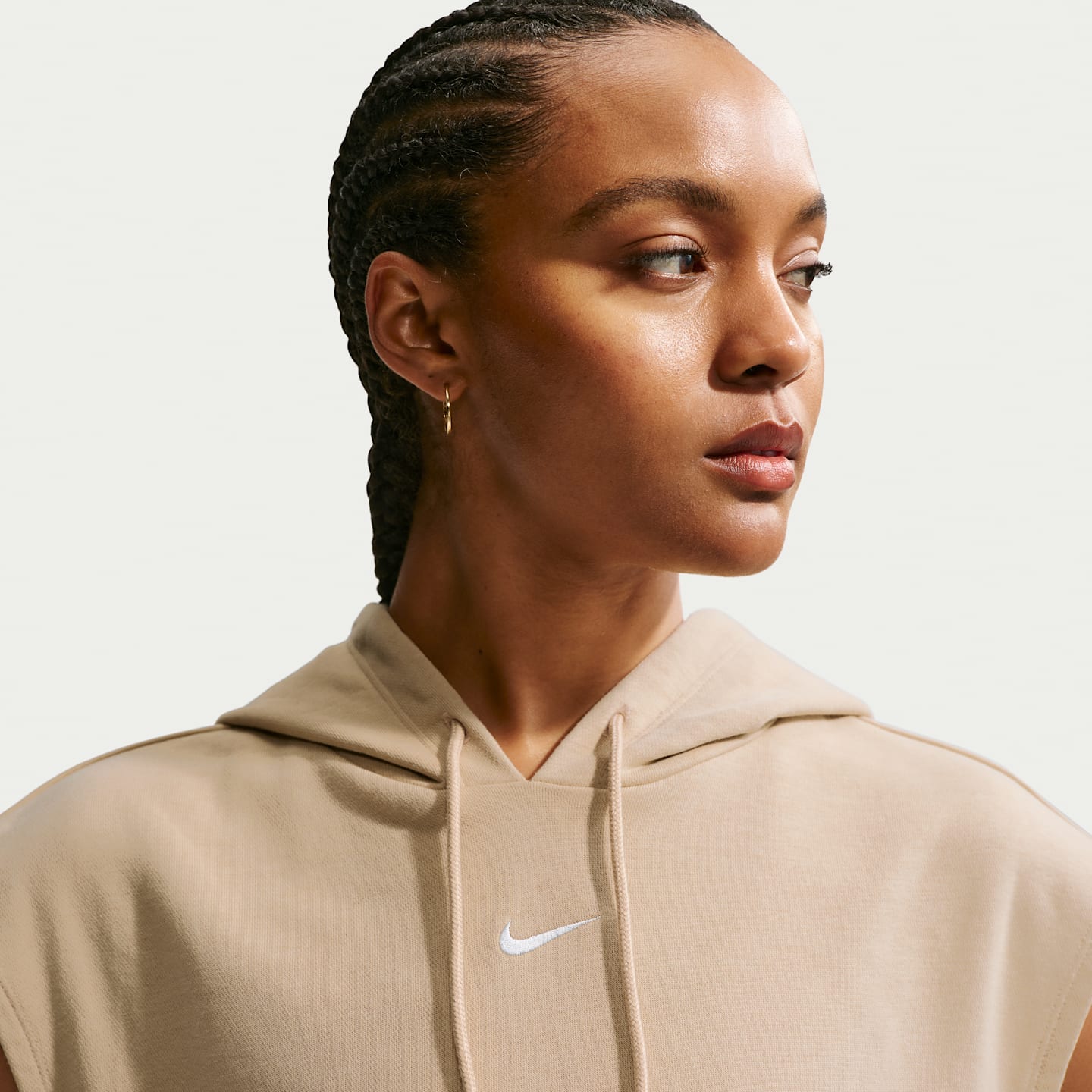 Женский топ Nike Sportswear Phoenix Fleece без рукавов, цвет: Льняной / Молочный — фото 3