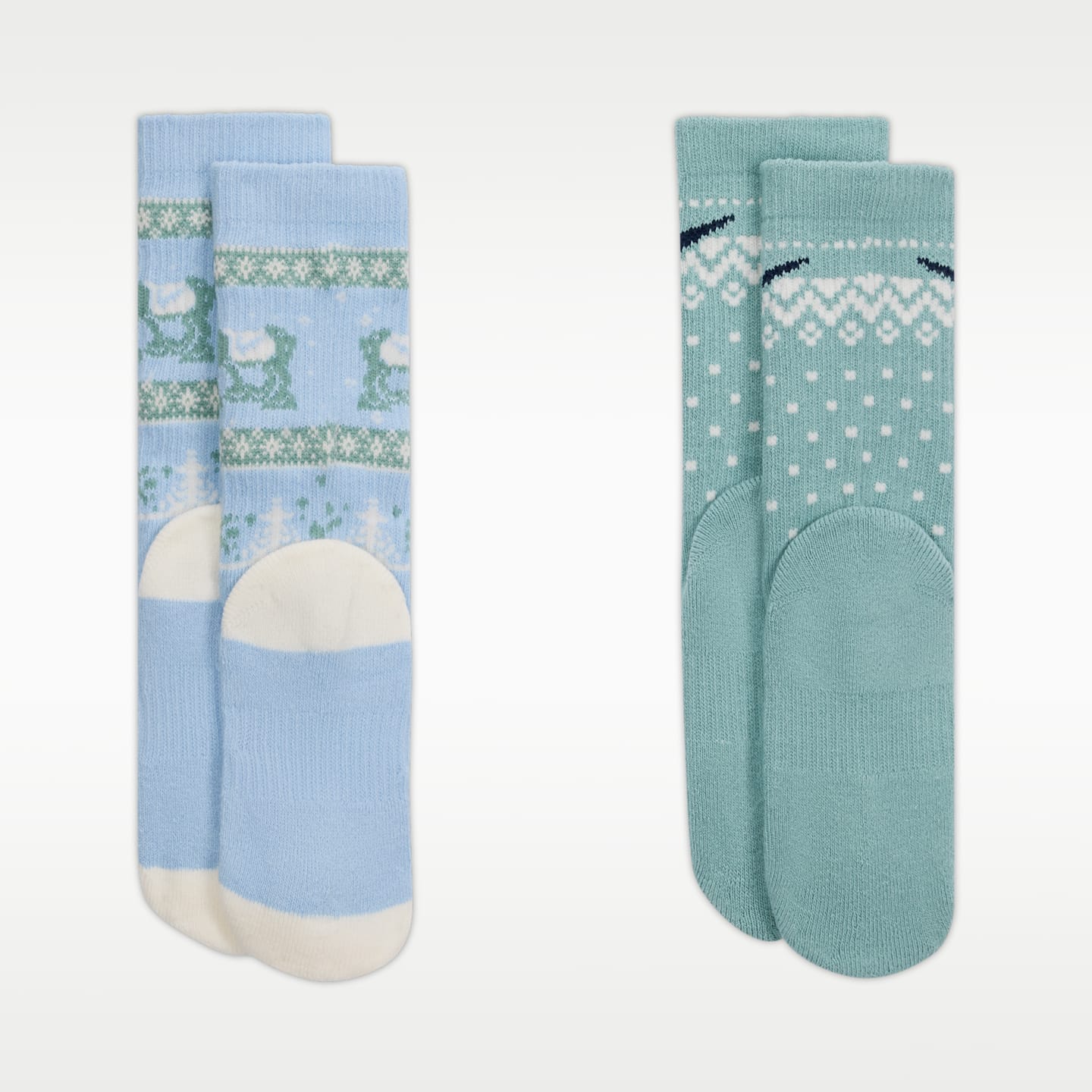 Детские носки Nike Dri-FIT Fairisle, 2 пары, цвет: Светлый синий — фото 3