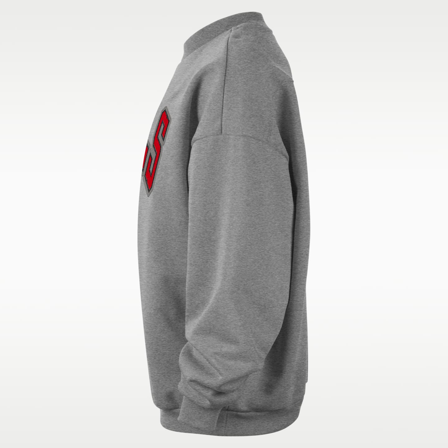 Мужской флисовый свитшот Nike Chicago Bulls Standard Issue, цвет: Серый меланжевый / Бледная слоновая кость — фото 3