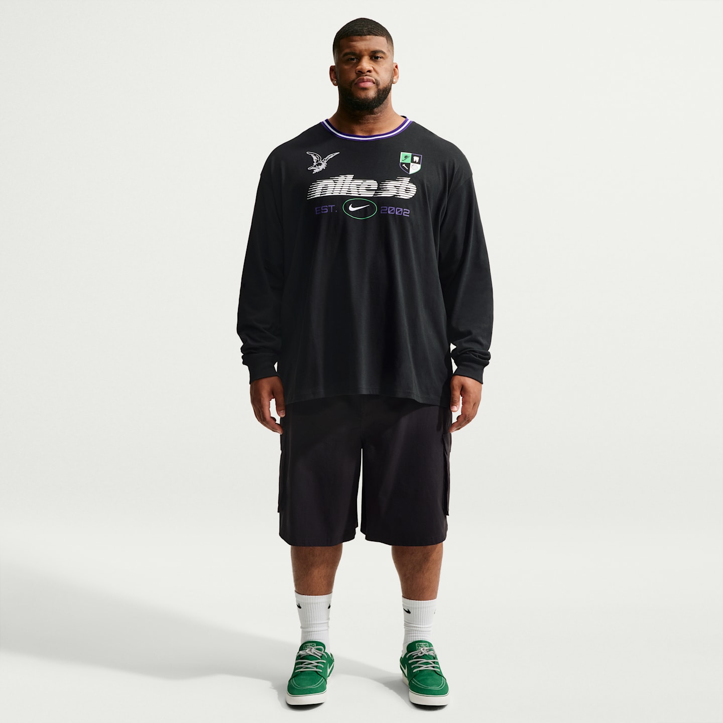 Футболка для скейтбординга Nike SB с длинным рукавом, цвет: Чёрный — фото 9