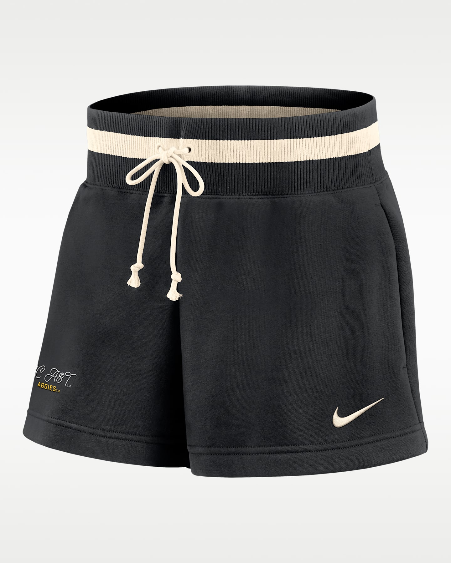 Женские шорты Nike Phoenix Fleece College North Carolina A&T 4" со средней посадкой, цвет: Чёрный — фото 2