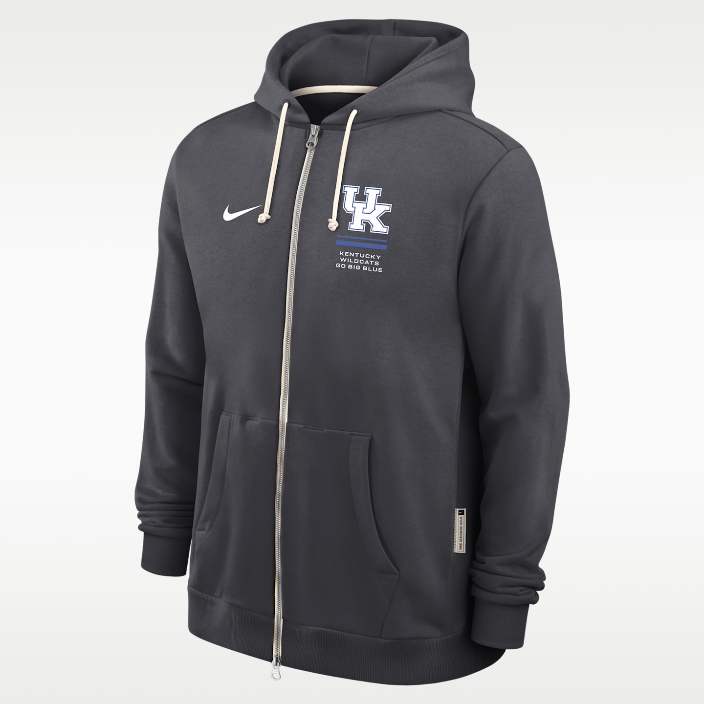 Мужская толстовка Nike Dri-FIT College Kentucky Sideline Standard Issue на молнии, цвет: Антрацитовый — фото 1