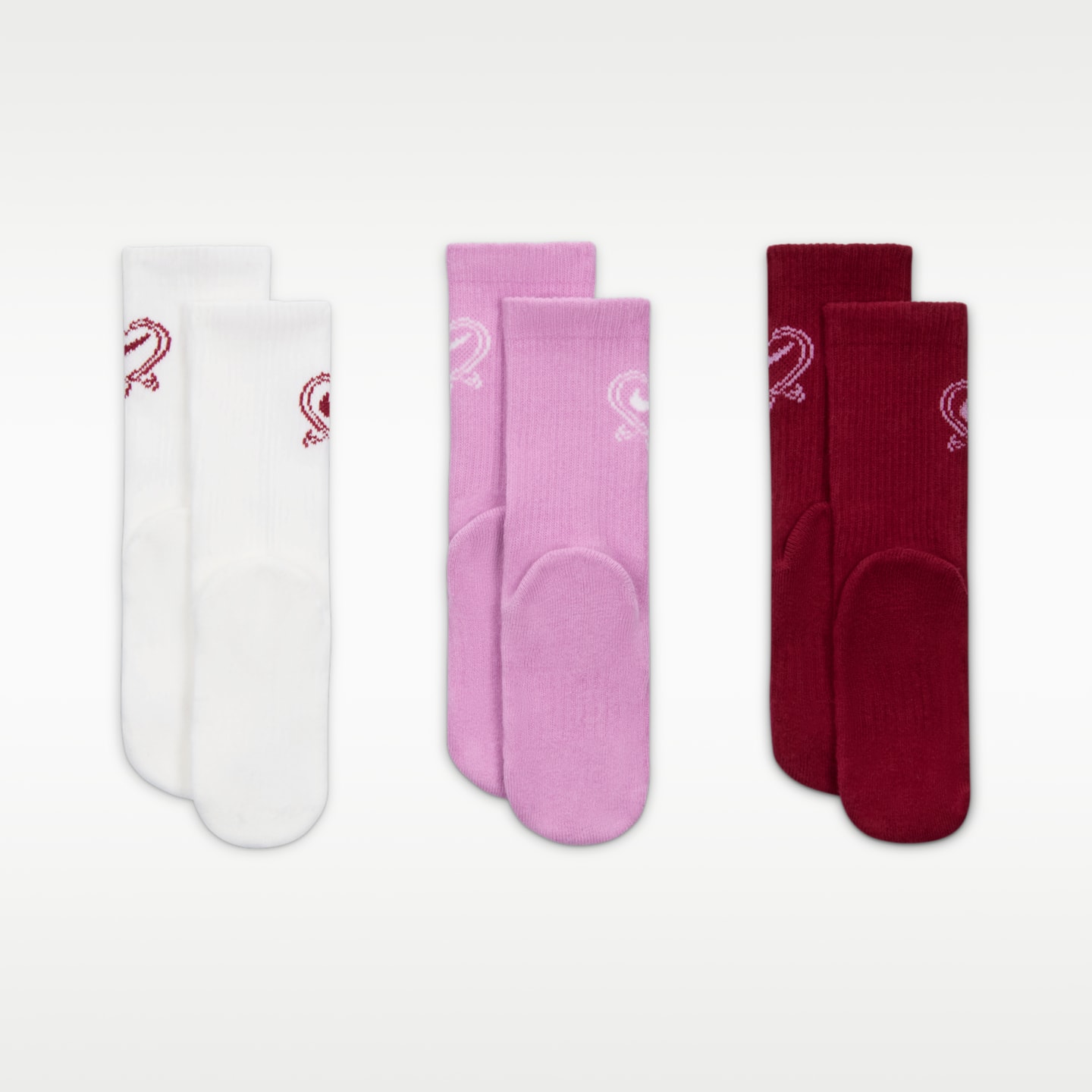 Детские носки Nike Dri-FIT V-day, 3 пары, цвет: Молочный — фото 3