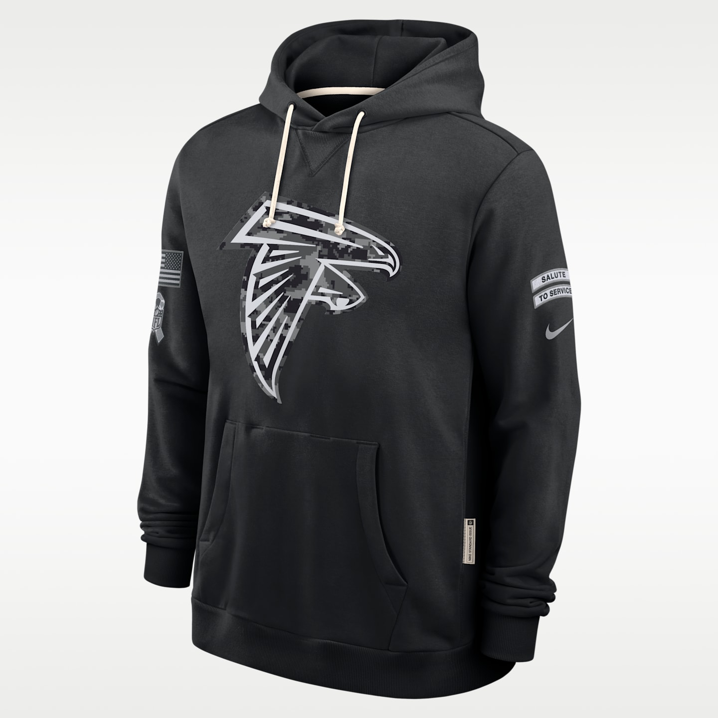 Мужское худи Nike Atlanta Falcons Salute to Service Sideline Dri-FIT NFL, цвет: Чёрный — фото 1