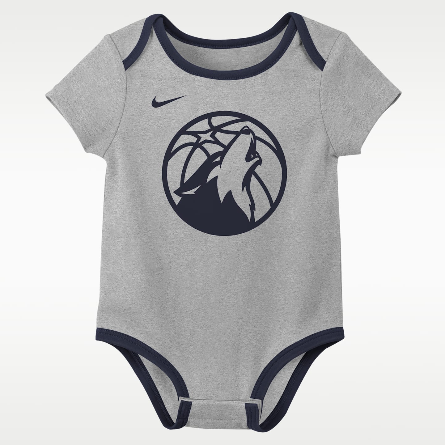 Детский комплект из двух боди Nike NBA Minnesota Timberwolves, цвет: Тёмно-синий / Серый — фото 2