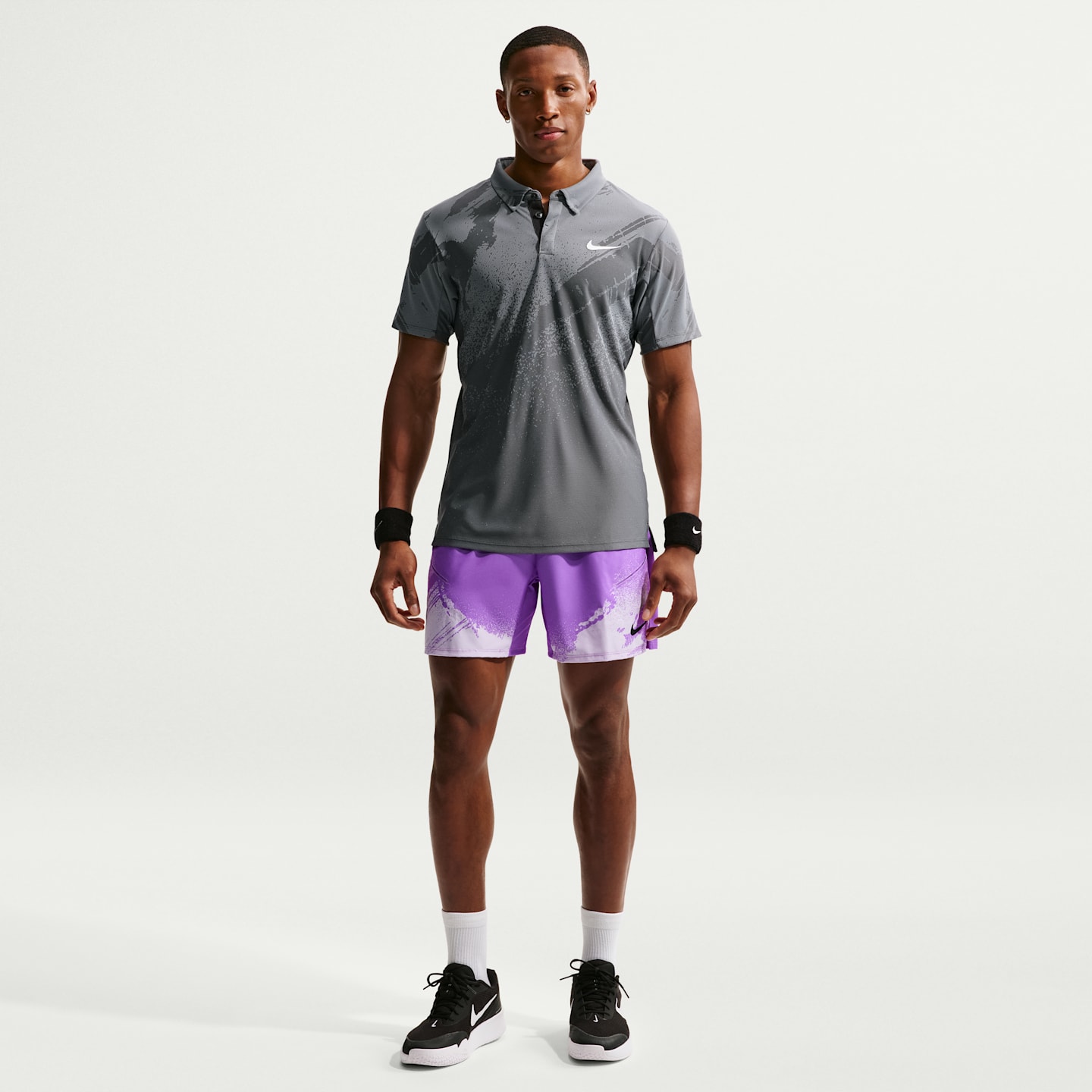Мужское поло Nike NikeCourt Slam Dri-FIT ADV Tennis Polo, цвет: Антрацитовый / Серый — фото 4
