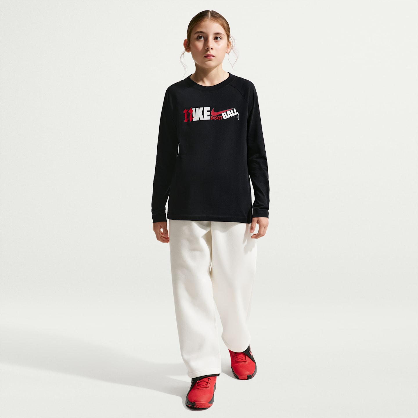 Детская футболка Nike с длинным рукавом, цвет: Чёрный — фото 4