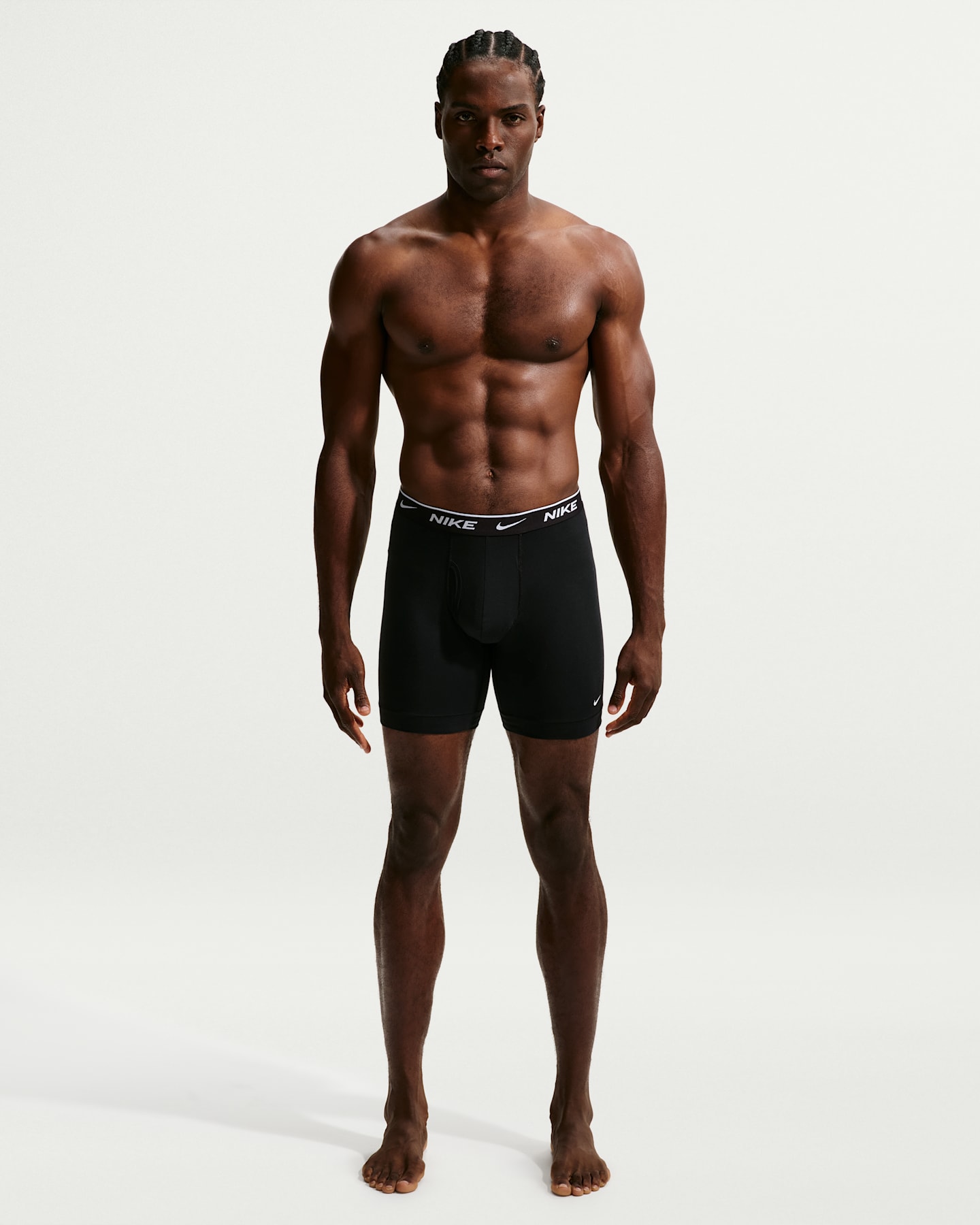 Мужские длинные боксеры-брифы Nike Essential Cotton Stretch Dri-FIT, набор из 3 шт, цвет: Чёрный — фото 7