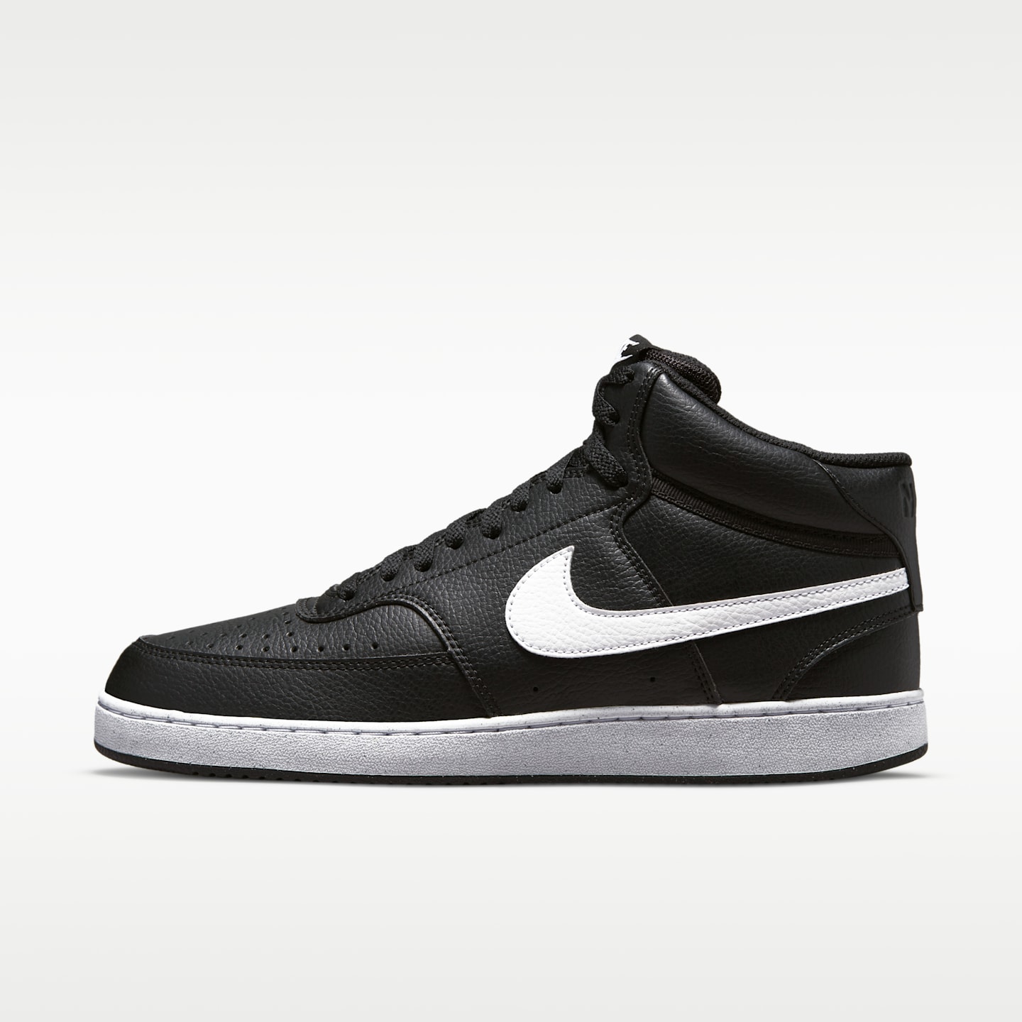 Мужские кроссовки Nike Court Vision Mid Next Nature, цвет: Чёрный / Белый — фото 1