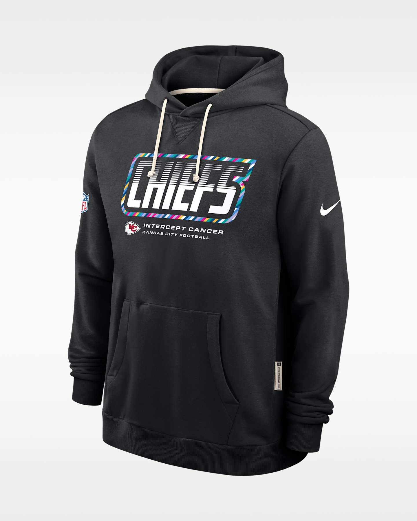 Мужское худи Nike Dri-FIT NFL Kansas City Chiefs Crucial Catch Sideline Standard Issue, цвет: Чёрный — фото 3