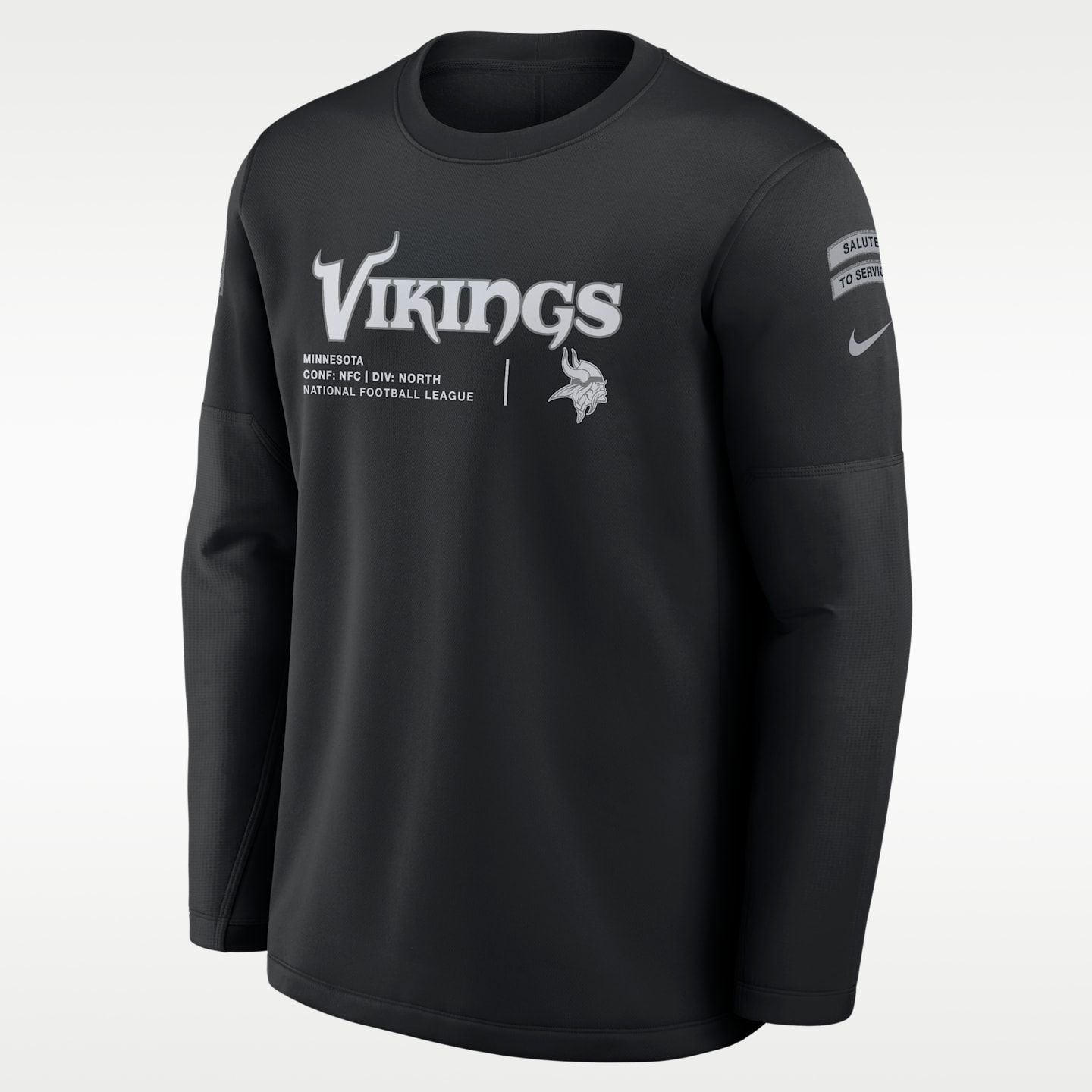 Мужской свитшот Nike NFL Minnesota Vikings Salute to Service Sideline Coaches, цвет: Чёрный — фото 1