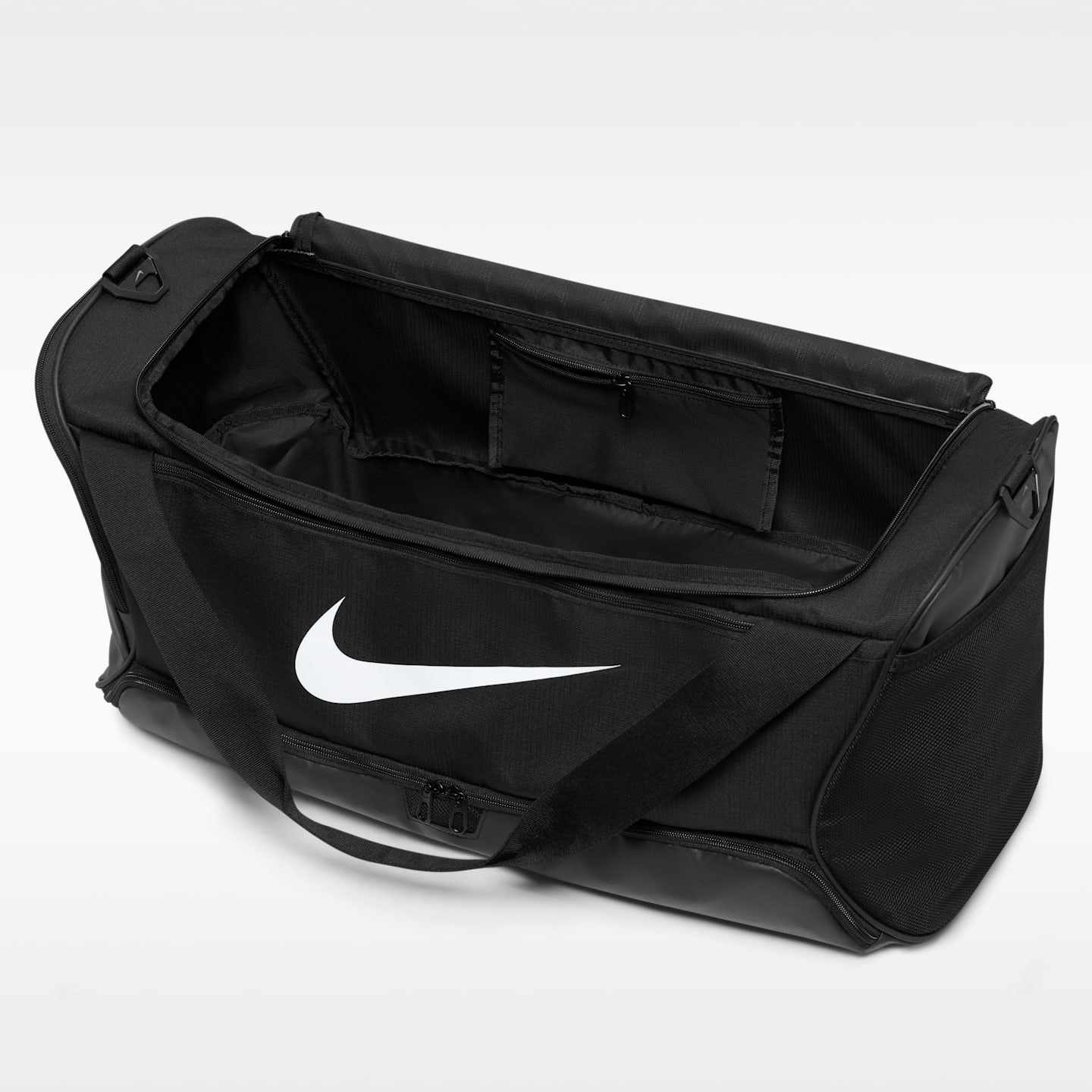 Мужская сумка Nike Brasilia 9.5 Training Duffel (Medium, 60L), цвет: Чёрный / Белый — фото 5