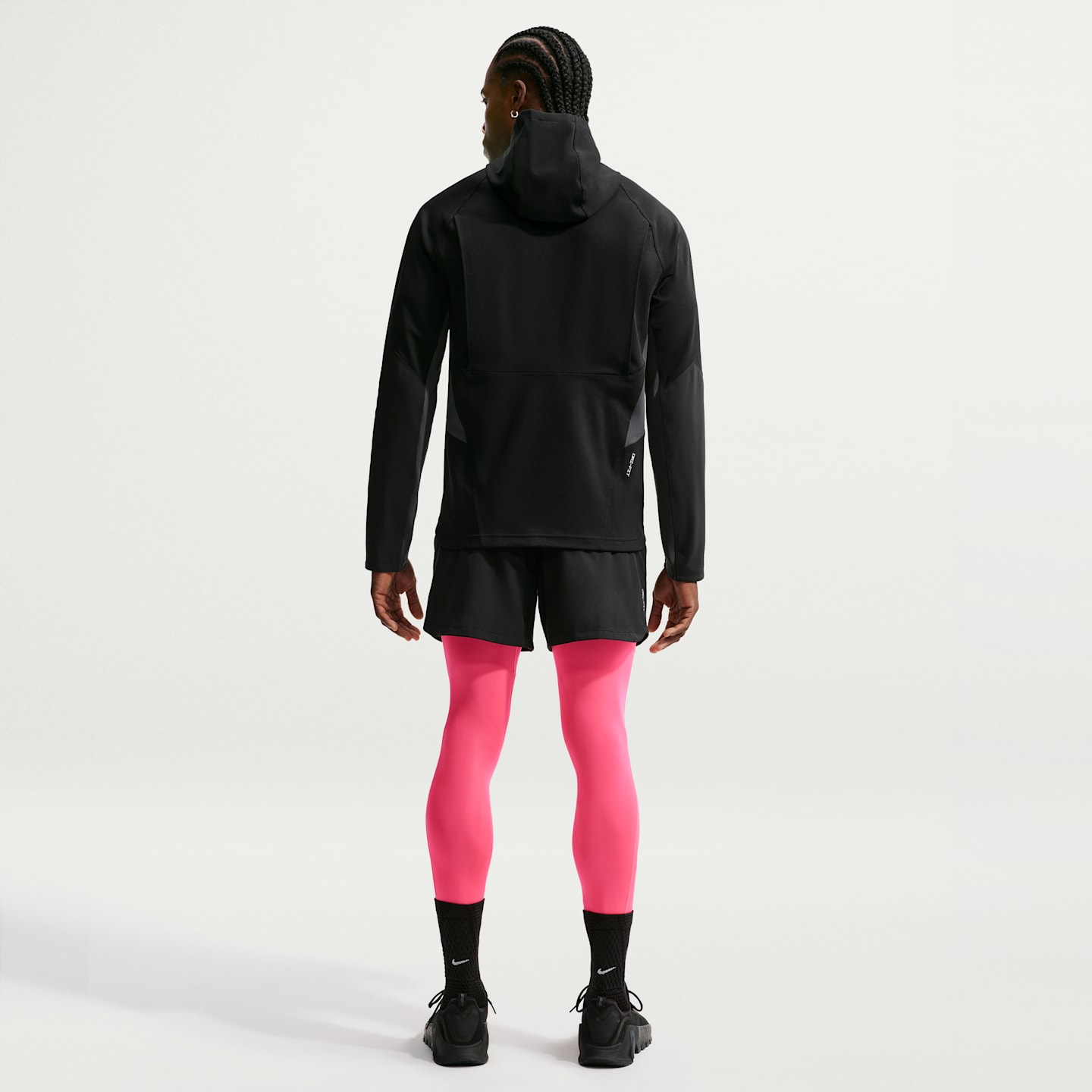 Мужской топ Nike Pro Dri-FIT Mid-Layer Training Top, цвет: Чёрный / Розовый — фото 5