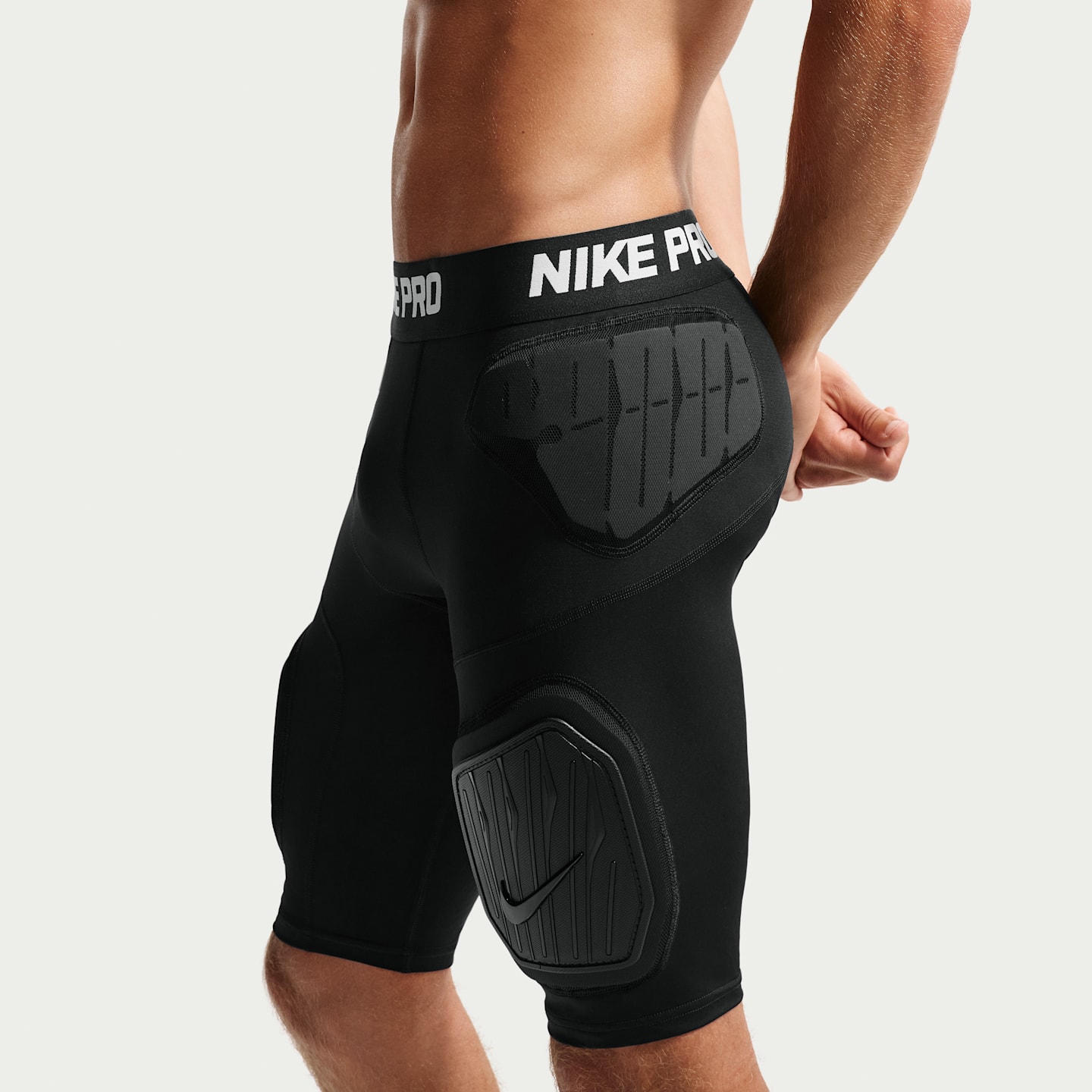 Мужские шорты Nike Pro HyperStrong с защитными вставками, цвет: Чёрный / Белый — фото 3