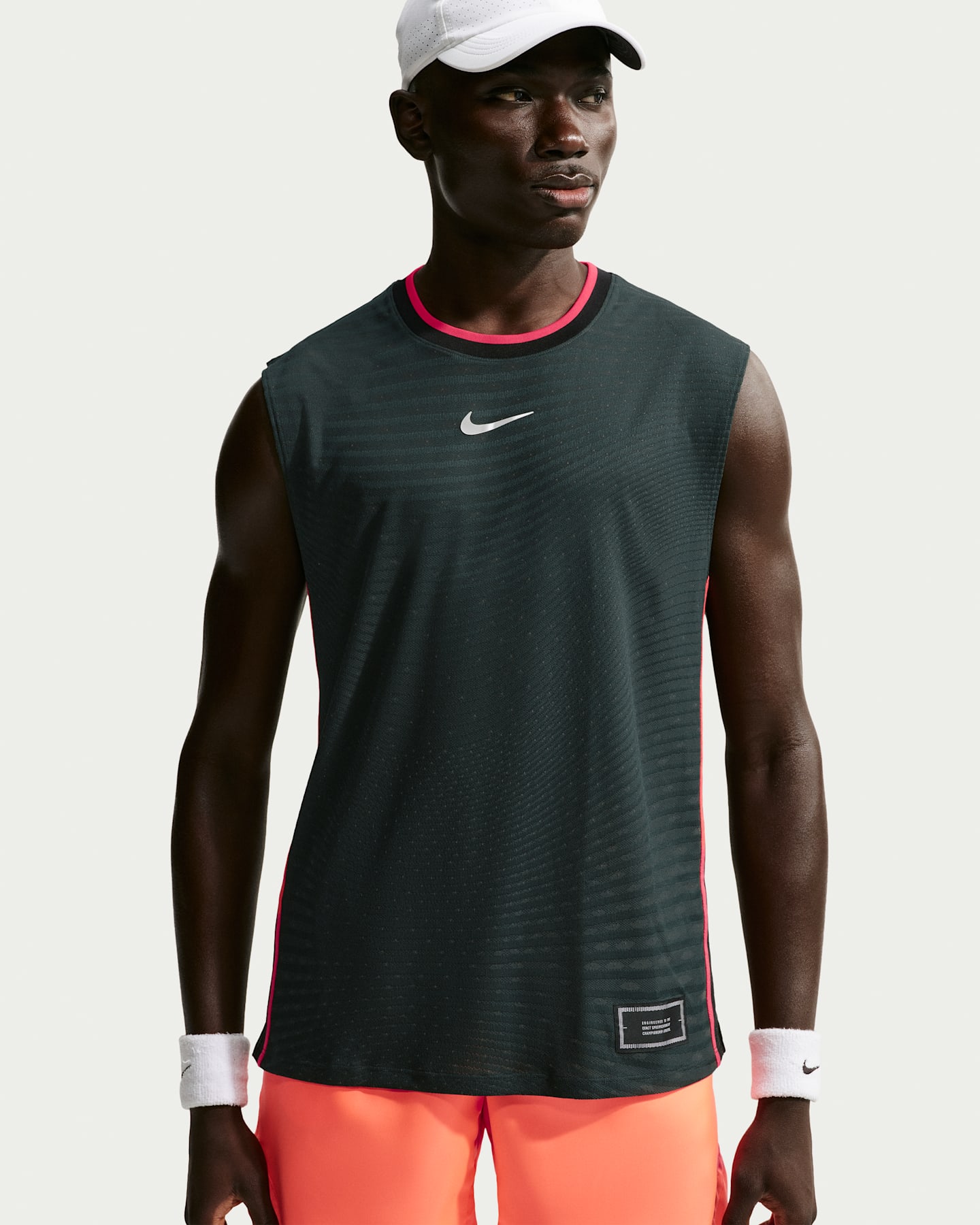 Мужской топ Nike NikeCourt Slam Aero-FIT Tennis, цвет: Чёрный еловый / Белый — фото 6