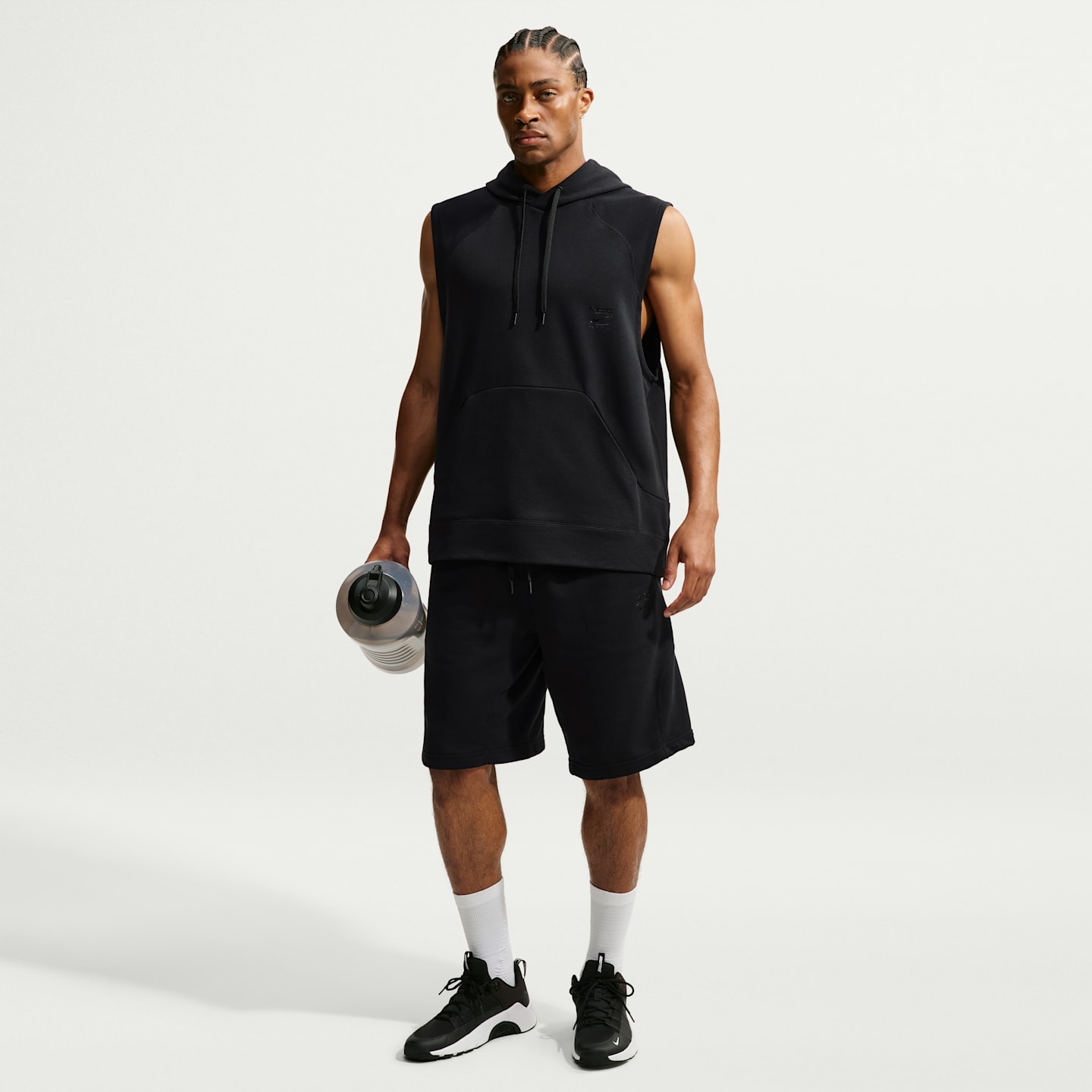 Мужское худи Nike N.A.C. Dri-FIT Fleece Sleeveless Training, цвет: Чёрный — фото 4