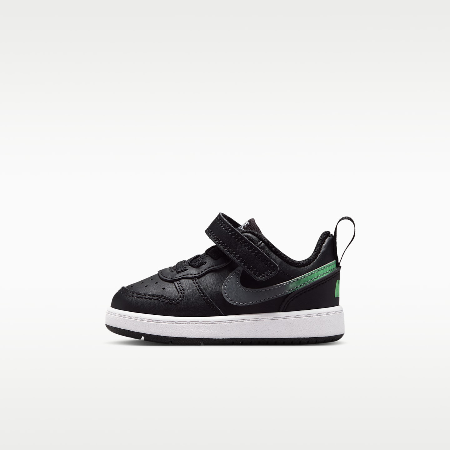 Детские кроссовки Nike Court Borough Low Baby/Toddler, цвет: Чёрный / Дымчатый серый — фото 1