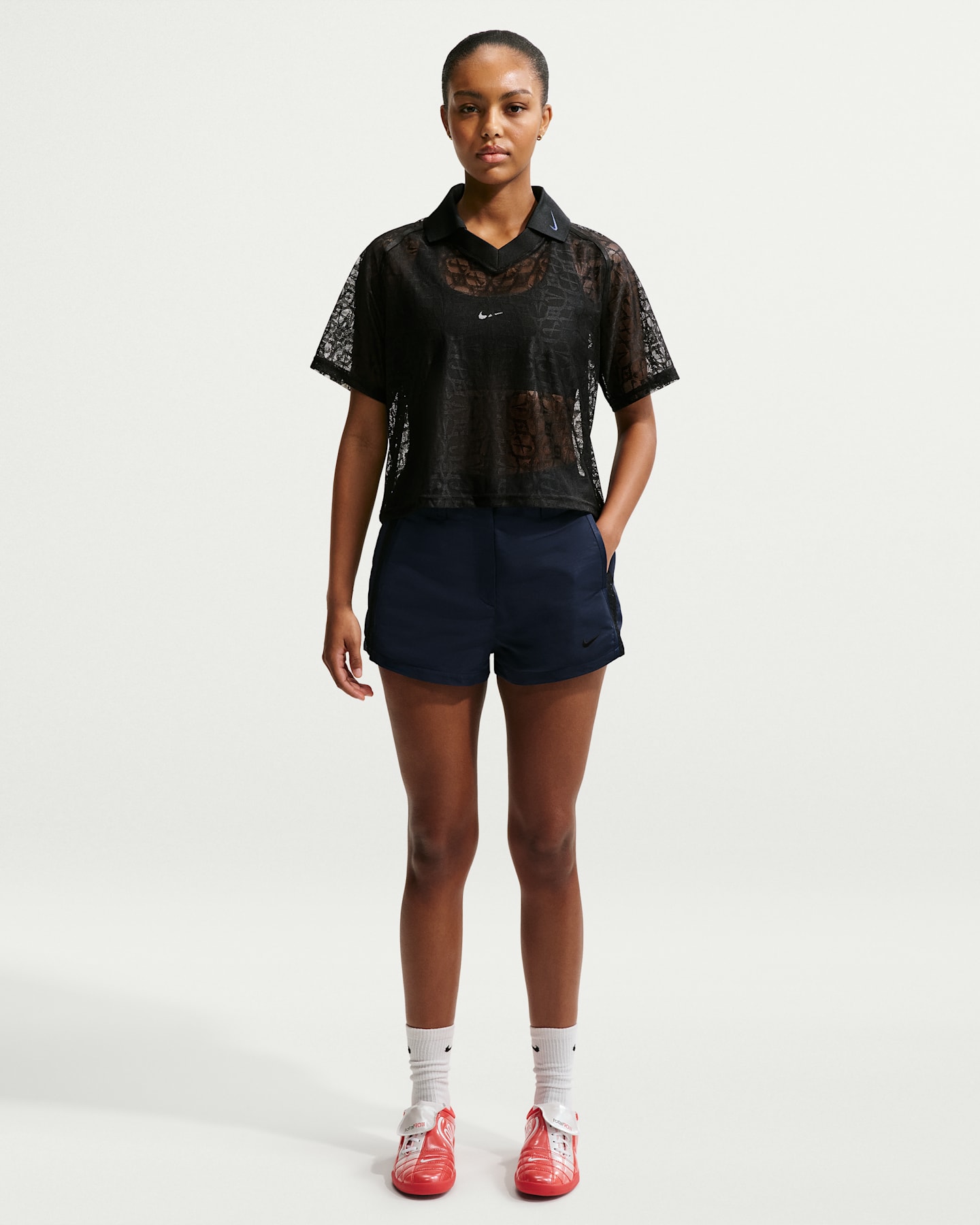Женские шорты Nike Sportswear 2" с высокой талией, цвет: Тёмно-синий / Чёрный — фото 6