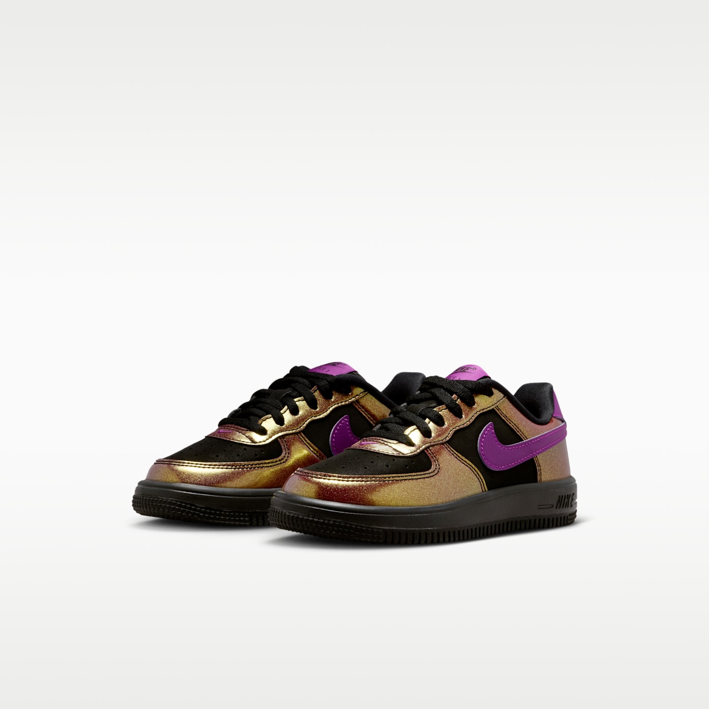 Детские кроссовки Nike Air Force 1 LV8, цвет: Чёрный / Ягодный — фото 5