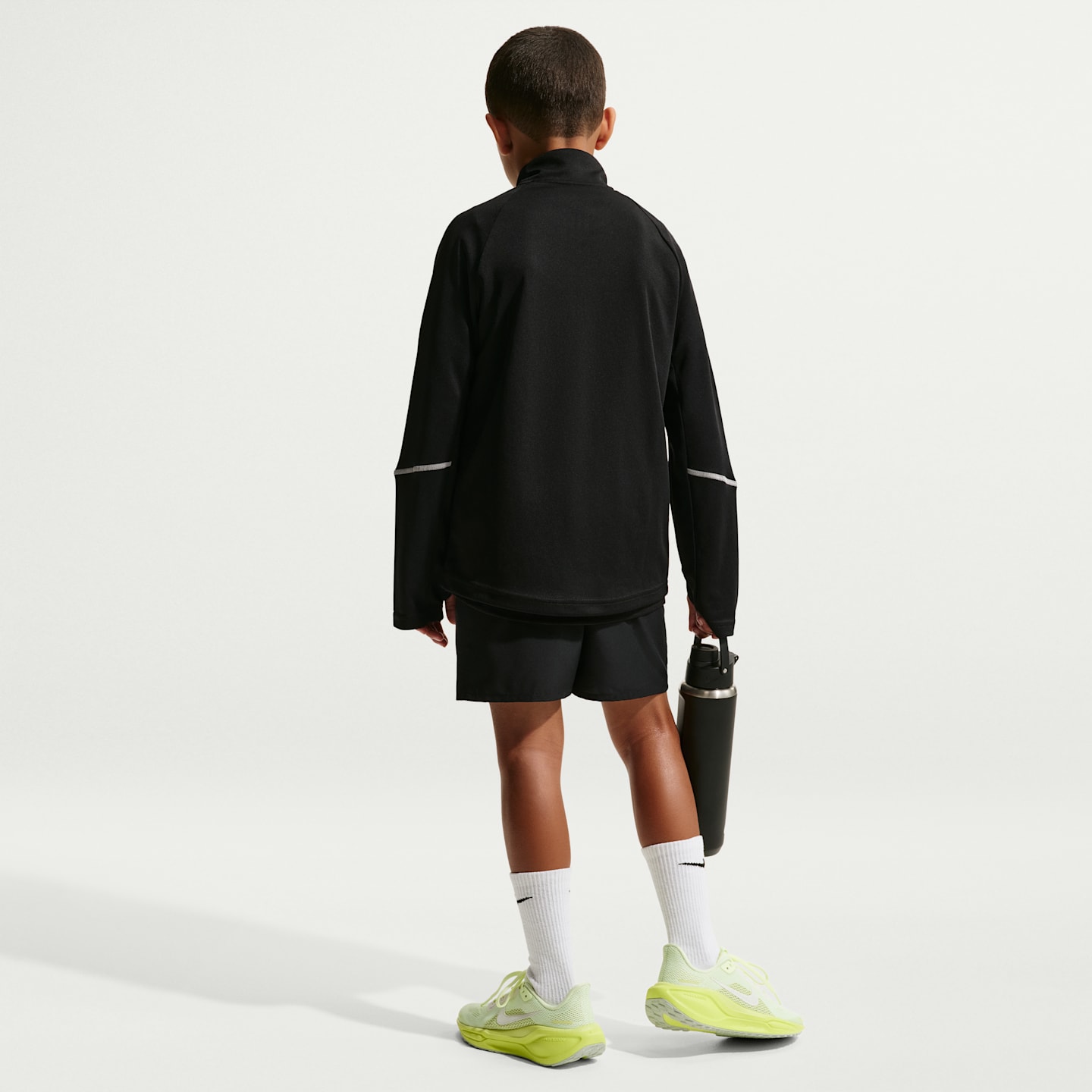 Детский топ Nike Miler Dri-FIT на молнии 1/2, цвет: Чёрный — фото 5