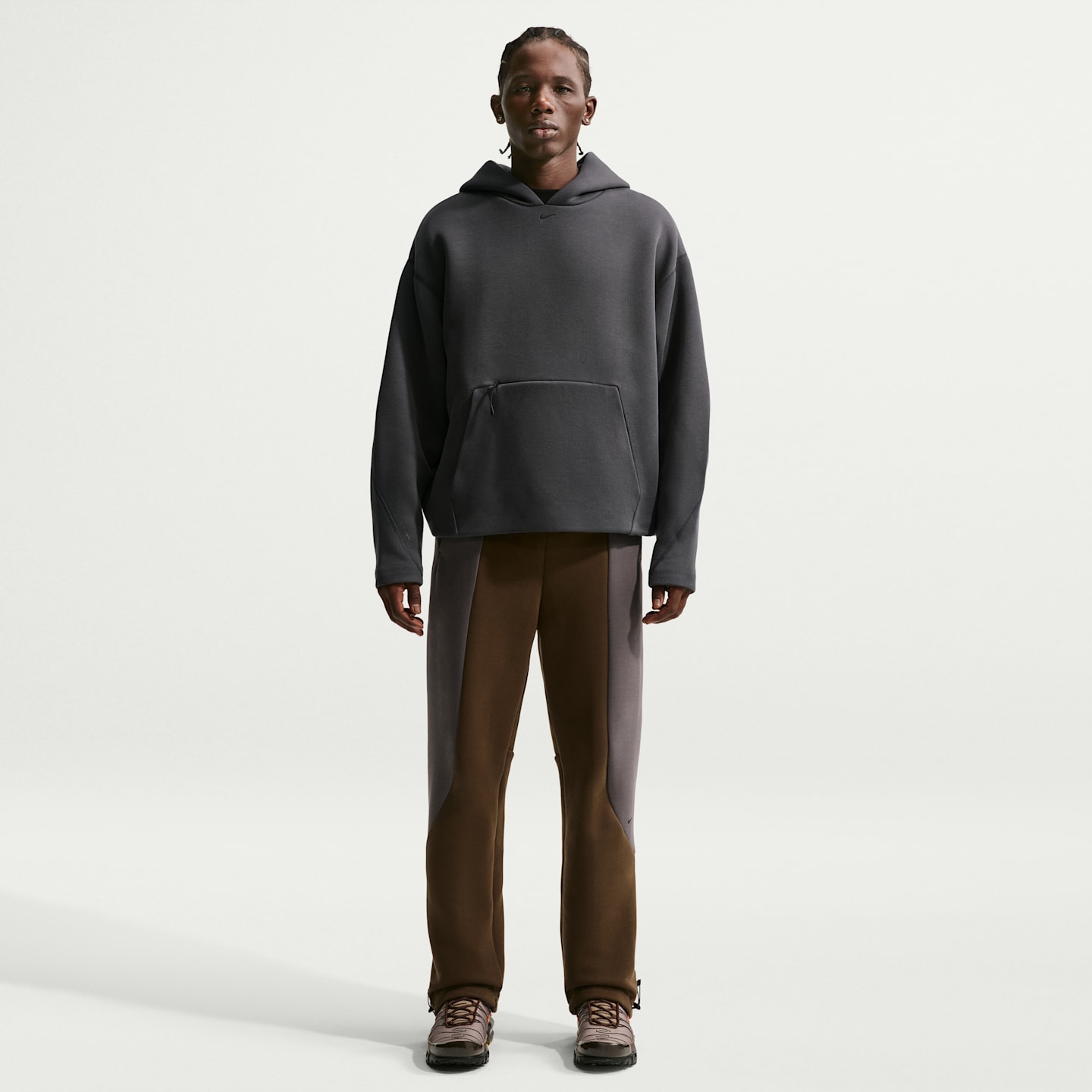 Мужское худи Nike Tech Fleece Pullover, цвет: Антрацитовый / Чёрный — фото 4